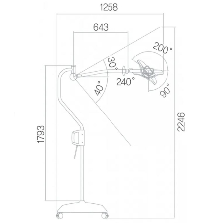 Lampa zabiegowo-operacyjna bezcieniowa S200M przejezdna